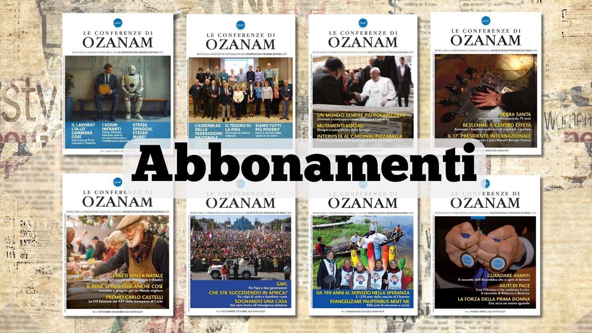 Abbonamenti rivista Società di San Vincenzo De Paoli Le Conferenze di Ozanam